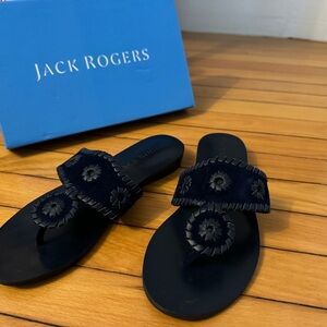 New (worn once) Jack Rogers Navy suede sandals